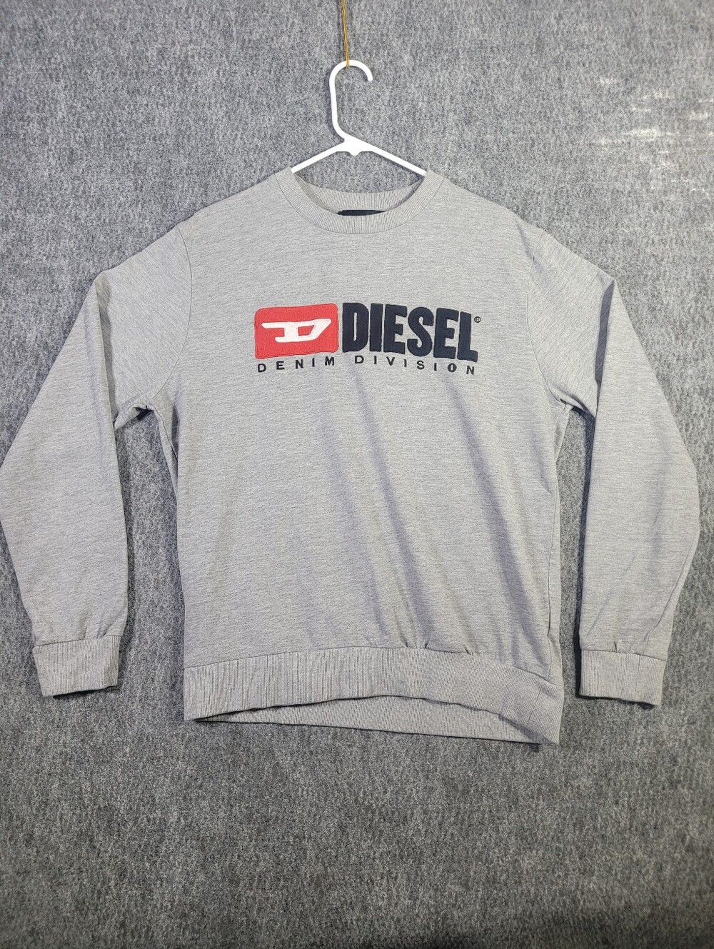Diesel Mens Sweatshirt Size M Gray Denim Division Crewneck Logo Pullover Felpa